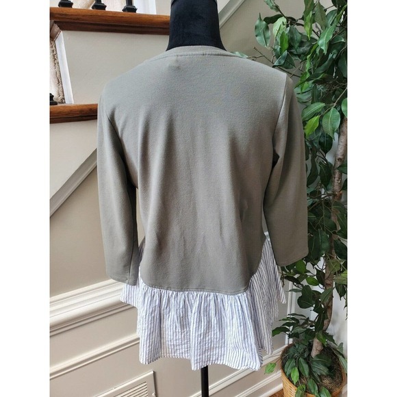 Logo Lounge Womens Green Floral Long Sleeve Round Neck Top Blouse Size Small - Picture 6 of 10